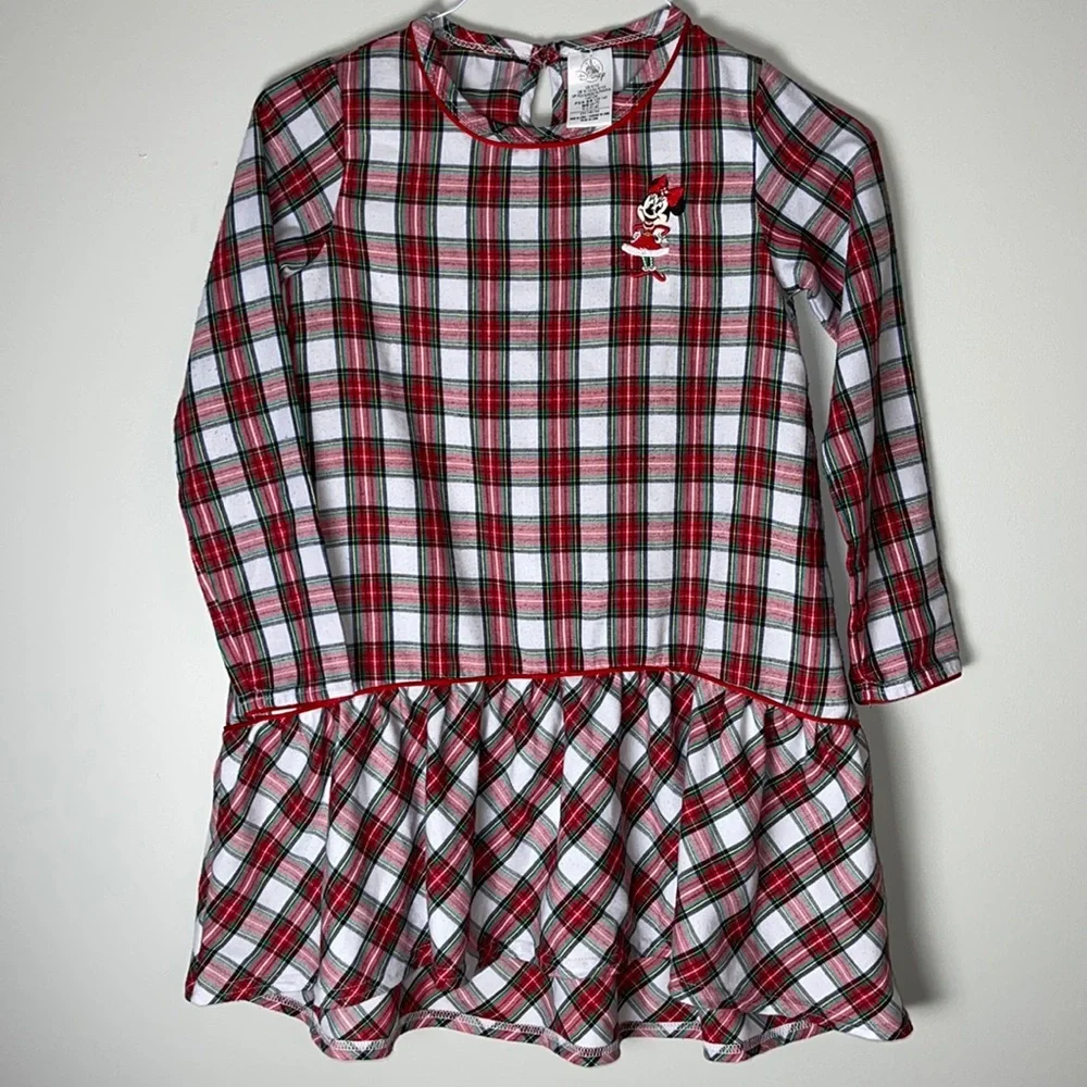 Disney Minnie Plaid Holiday Christmas Nightgown 9 10
